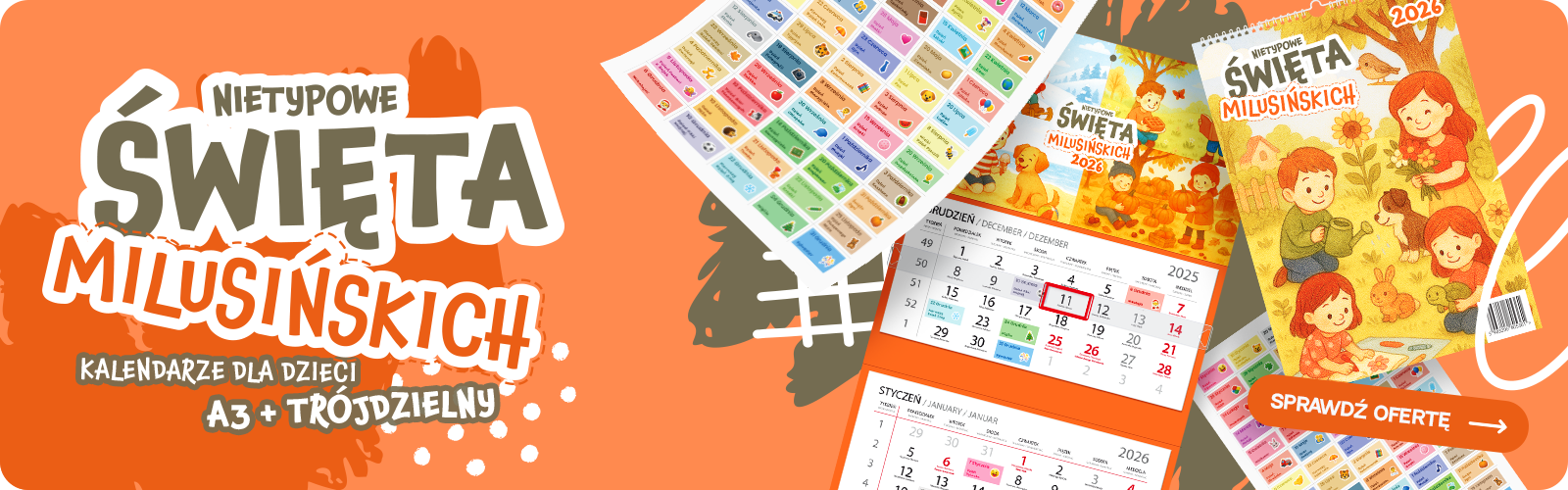 Kalendarze dla dzieci - Święta Nietypowe 2026